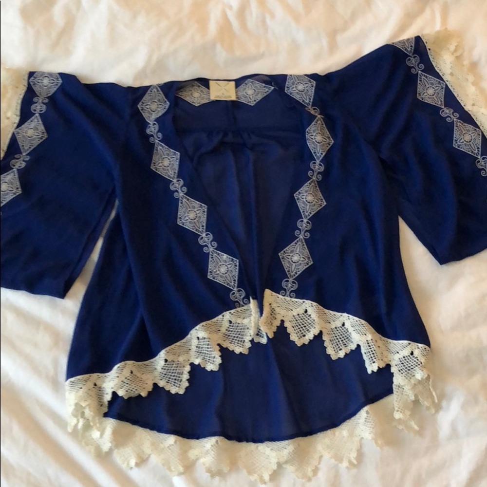 Pin and Needles Blue Poncho